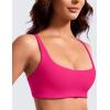 imageCRZ YOGA Butterluxe Spaghetti Strap Sports Bras for Women  Square Neck Yoga Wireless Bra Padded Cami Crop TopGranita Pink