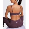 imageCRZ YOGA Butterluxe Spaghetti Strap Sports Bras for Women  Square Neck Yoga Wireless Bra Padded Cami Crop TopGrape Thistle Purple