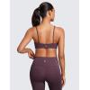imageCRZ YOGA Butterluxe Spaghetti Strap Sports Bras for Women  Square Neck Yoga Wireless Bra Padded Cami Crop TopGrape Thistle Purple