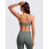 imageCRZ YOGA Butterluxe Spaghetti Strap Sports Bras for Women  Square Neck Yoga Wireless Bra Padded Cami Crop TopGrey Sage