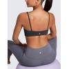 imageCRZ YOGA Butterluxe Spaghetti Strap Sports Bras for Women  Square Neck Yoga Wireless Bra Padded Cami Crop TopMysterious Grey