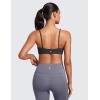 imageCRZ YOGA Butterluxe Spaghetti Strap Sports Bras for Women  Square Neck Yoga Wireless Bra Padded Cami Crop TopMysterious Grey