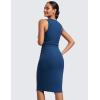 imageCRZ YOGA Butterluxe Summer Midi Dresses for Women Ruched Bodycon Sleeveless Tank Pencil Dress Cocktail Party Work CasualFrench Navy