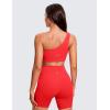 imageCRZ YOGA Butterluxe Womens One Shoulder Sports Bra  Sleeveless One Strap Low Impact Asymmetrical Workout Yoga BraDeep Red
