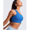 imageCRZ YOGA Butterluxe Womens One Shoulder Sports Bra  Sleeveless One Strap Low Impact Asymmetrical Workout Yoga BraSparkle Blue