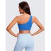 imageCRZ YOGA Butterluxe Womens One Shoulder Sports Bra  Sleeveless One Strap Low Impact Asymmetrical Workout Yoga BraSparkle Blue