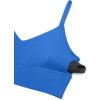 imageCRZ YOGA Butterluxe Womens V Neck Longline Sports Bra  Adjustable Padded Yoga Bra Camisole Workout Crop TopSparkle Blue