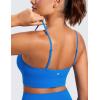 imageCRZ YOGA Butterluxe Womens V Neck Longline Sports Bra  Adjustable Padded Yoga Bra Camisole Workout Crop TopSparkle Blue