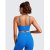 imageCRZ YOGA Butterluxe Womens V Neck Longline Sports Bra  Adjustable Padded Yoga Bra Camisole Workout Crop TopSparkle Blue