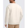 imageCRZ YOGA Mens Crewneck Sweatshirts French Terry Athletic Workout Sweat Shirts Casual Pullover Tops with Zipper PocketMilky White Bone