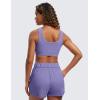 imageCRZ YOGA Ribbed Sports Bras for Women  U Back Wireless Medium Impact Sports Bra Padded Yoga Workout BraDark Lavender Purple