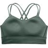 imageCRZ YOGA Womens Butterluxe Strappy Longline Sports Bra  Molded Cup Double Spaghetti Strap Workout Bra Yoga Crop Tank TopDark Forest Green