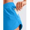imageCRZ YOGA Womens High Waisted Running Shorts Mesh Liner  3 Dolphin Quick Dry Athletic Gym Track Workout Shorts Zip PocketMadagascar Blue