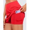 imageCRZ YOGA Womens High Waisted Tennis Skirts with 3 Pockets Golf Skirts A Line Lightweight Cute Athletic Casual SkortsDeep Red