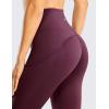 imageCRZ YOGA Womens Naked Feeling Workout Leggings 25 Inches  High Waisted Yoga Pants with Side Pockets Running TightsDark Russet