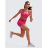 imageCRZ YOGA Womens Zip Front High Impact Sports Bra  Molded Cup Wireless Workout Yoga Bra with Adjustable Convertible StrapsGranita Pink