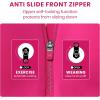 imageCRZ YOGA Womens Zip Front High Impact Sports Bra  Molded Cup Wireless Workout Yoga Bra with Adjustable Convertible StrapsGranita Pink