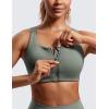 imageCRZ YOGA Womens Zip Front High Impact Sports Bra  Molded Cup Wireless Workout Yoga Bra with Adjustable Convertible StrapsGrey Sage