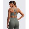 imageCRZ YOGA Womens Zip Front High Impact Sports Bra  Molded Cup Wireless Workout Yoga Bra with Adjustable Convertible StrapsGrey Sage