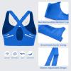 imageCRZ YOGA Womens Zip Front High Impact Sports Bra  Molded Cup Wireless Workout Yoga Bra with Adjustable Convertible StrapsSparkle Blue