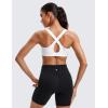 imageCRZ YOGA Womens Zip Front High Impact Sports Bra  Molded Cup Wireless Workout Yoga Bra with Adjustable Convertible StrapsWhite