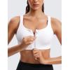 imageCRZ YOGA Womens Zip Front High Impact Sports Bra  Molded Cup Wireless Workout Yoga Bra with Adjustable Convertible StrapsWhite
