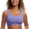 imageCRZ YOGA Ribbed Sports Bras for Women  U Back Wireless Medium Impact Sports Bra Padded Yoga Workout BraDark Lavender Purple