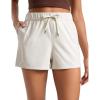 imageCRZ YOGA Stretch Shorts for Women Work Casual 25  Athletic Shorts with Pockets for Workout Travel Hiking GolfMilky White Bone