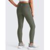 imageCRZ YOGA Girls Thermal Fleece Lined Athletic Leggings Water Resistant High Waist Warm Winter Kids Lounge Pants Side PocketsLight Army Green
