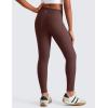 imageCRZ YOGA Girls Thermal Fleece Lined Athletic Leggings Water Resistant High Waist Warm Winter Kids Lounge Pants Side PocketsTaupe