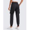 imageCRZ YOGA Lightweight Workout Cargo Joggers for Women Ruched Casual Travel Athletic Hiking Pants with PocketsBlack