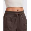 imageCRZ YOGA Lightweight Workout Cargo Joggers for Women Ruched Casual Travel Athletic Hiking Pants with PocketsHot Fudge Brown
