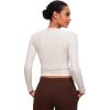 imageCRZ YOGA Long Sleeve Shirts for Women Soft Crew Neck Fall Basic Tight Tops Fitted Casual Going Out Tee ShirtMilky White
