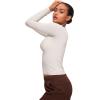 imageCRZ YOGA Long Sleeve Shirts for Women Soft Crew Neck Fall Basic Tight Tops Fitted Casual Going Out Tee ShirtMilky White