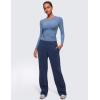 imageCRZ YOGA Long Sleeve Shirts for Women Soft Crew Neck Fall Basic Tight Tops Fitted Casual Going Out Tee ShirtOasis Blue