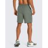 imageCRZ YOGA Mens FourWay Stretch Workout Shorts  7 Soft Durable Casual Athletic Shorts with Pockets Gym Running HikingGrey Sage
