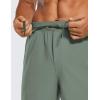 imageCRZ YOGA Mens FourWay Stretch Workout Shorts  7 Soft Durable Casual Athletic Shorts with Pockets Gym Running HikingGrey Sage