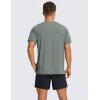 imageCRZ YOGA Mens Workout Short Sleeve TShirt Quick Dry Gym Athletic Running Stretchy Tee Shirts TopGrey Sage