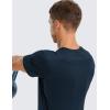 imageCRZ YOGA Mens Workout Short Sleeve TShirt Quick Dry Gym Athletic Running Stretchy Tee Shirts TopNautical Navy Blue