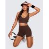 imageCRZ YOGA Womens Butterluxe Biker Shorts 4  High Waisted Booty Workout Volleyball Yoga SpandexCoffee Brown