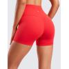 imageCRZ YOGA Womens Butterluxe Biker Shorts 4  High Waisted Booty Workout Volleyball Yoga SpandexDeep Red