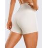 imageCRZ YOGA Womens Butterluxe Biker Shorts 4  High Waisted Booty Workout Volleyball Yoga SpandexMilky White Bone