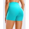 imageCRZ YOGA Womens Butterluxe Biker Shorts 4  High Waisted Booty Workout Volleyball Yoga SpandexNeon Spectral Blue