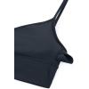 imageCRZ YOGA Womens Butterluxe Sweetheart Longline Sports Bra  V Neck Adjustable Thin Strap Yoga Bra Camisole Padded Crop TopTrue Navy
