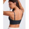 imageCRZ YOGA Womens Butterluxe Sweetheart Longline Sports Bra  V Neck Adjustable Thin Strap Yoga Bra Camisole Padded Crop TopTrue Navy