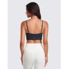 imageCRZ YOGA Womens Butterluxe Sweetheart Longline Sports Bra  V Neck Adjustable Thin Strap Yoga Bra Camisole Padded Crop TopTrue Navy