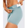 imageCRZ YOGA Womens Naked Feeling Biker Shorts  6 Inches High Waist Yoga Workout Running Gym Spandex ShortsLight Grayish Blue