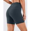 imageCRZ YOGA Womens Naked Feeling Biker Shorts  6 Inches High Waist Yoga Workout Running Gym Spandex ShortsMelanite