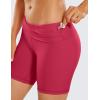 imageCRZ YOGA Womens Naked Feeling Biker Shorts  6 Inches High Waist Yoga Workout Running Gym Spandex ShortsPomegranate