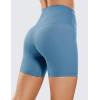 imageCRZ YOGA Womens Naked Feeling Biker Shorts  6 Inches High Waist Yoga Workout Running Gym Spandex ShortsUniverse Blue